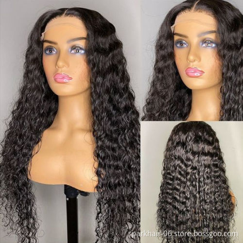 Mink Brazilian Virgin Water Wet And Wavy 13X4 Pre Plucked Lace Frontal Human Hair Lace Front Wigs